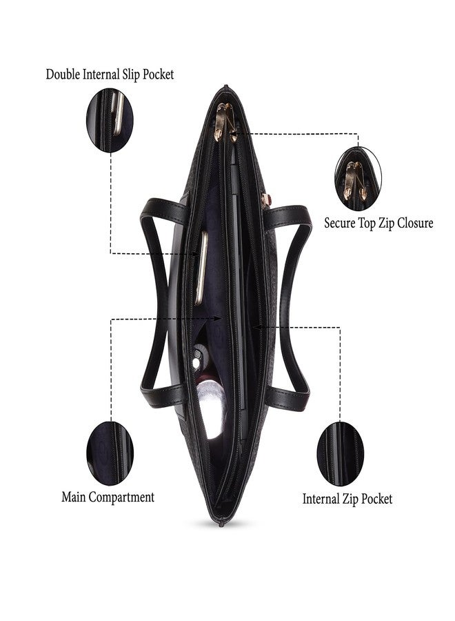 كابريس حقيبة تسوق متوسطة الحجم من كابريس فريدا للنساء | تصميم أنيق ومتين ومتعدد الجيوب للعمل والسفر والتسوق | سعة كبيرة، أحزمة مريحة، مثالية للأجهزة اللوحية والأغراض الأساسية (أسود) - Image 4